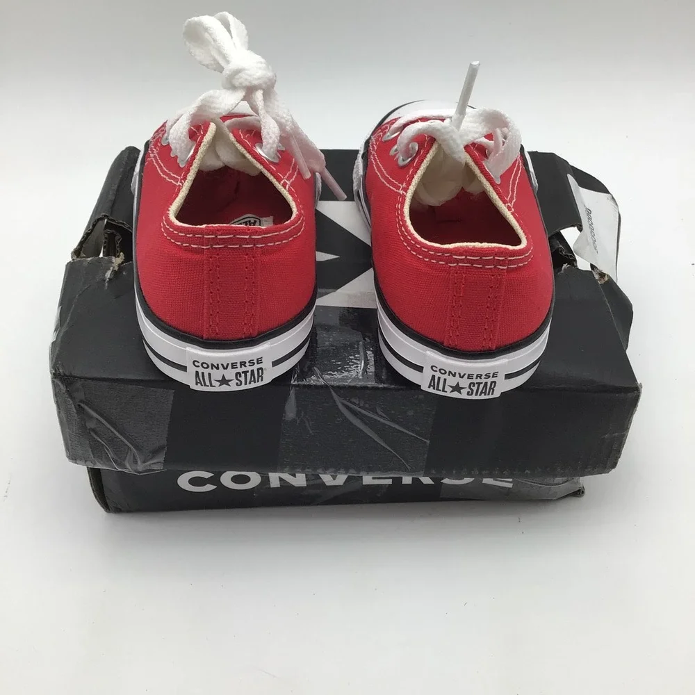 Converse CTAS Ox Infant Red Canvas Sneakers 7J236 Size 6 Toddler NEW
